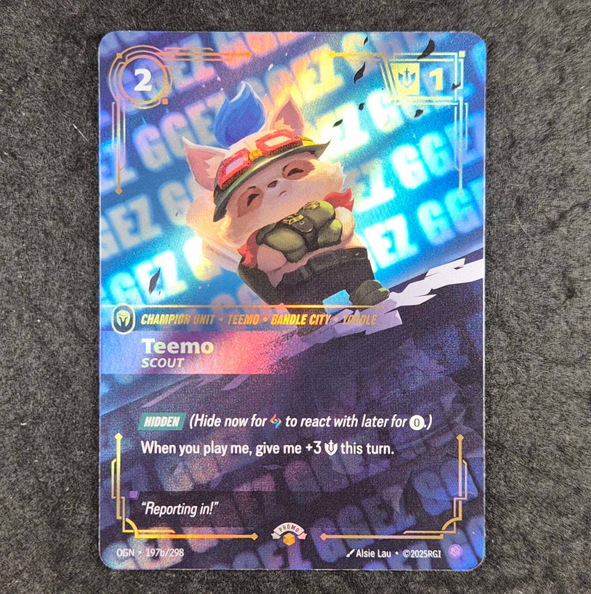 (B) Teemo - Scout (GG EZ) (197b/298) Promo - Riftbound Organized Play Promotional Cards