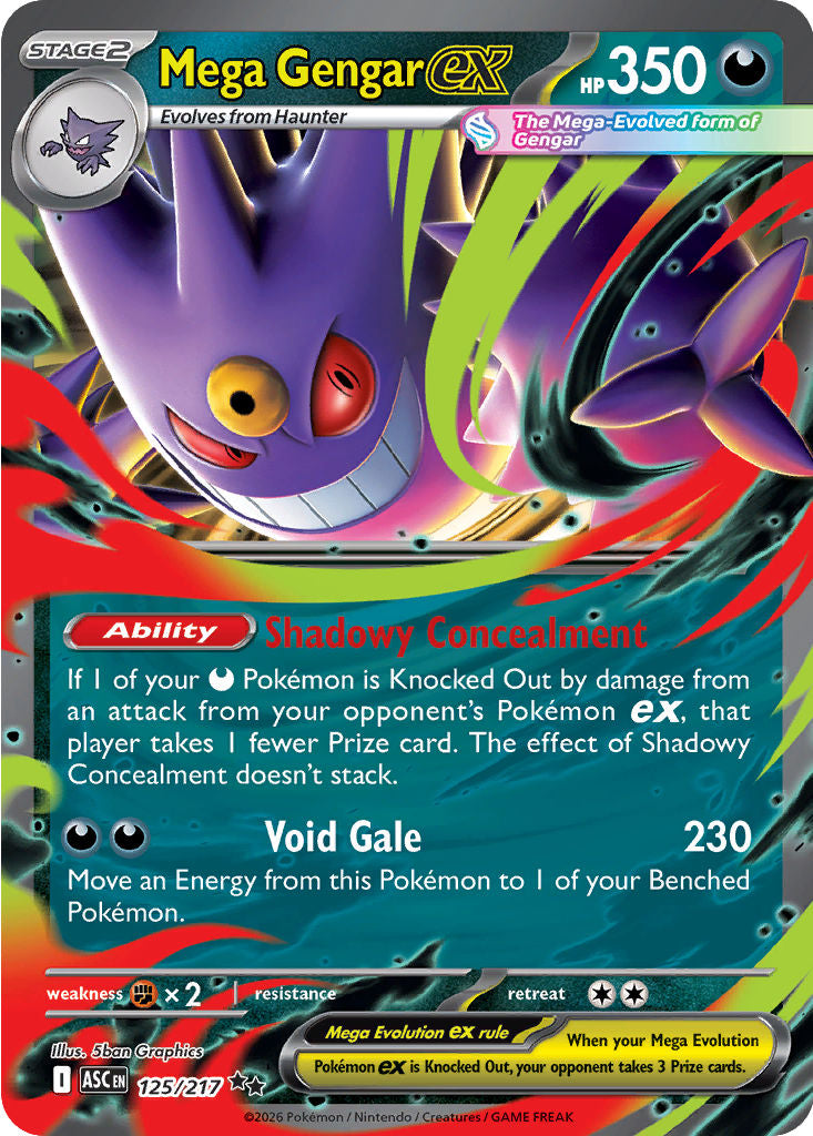 Mega Gengar ex - ( 125/217 ) - Double Rare - Pokemon ME Ascended Heroes