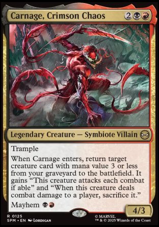 FOIL Carnage, Crimson Chaos - #125 Rare Marvel's Spider-Man