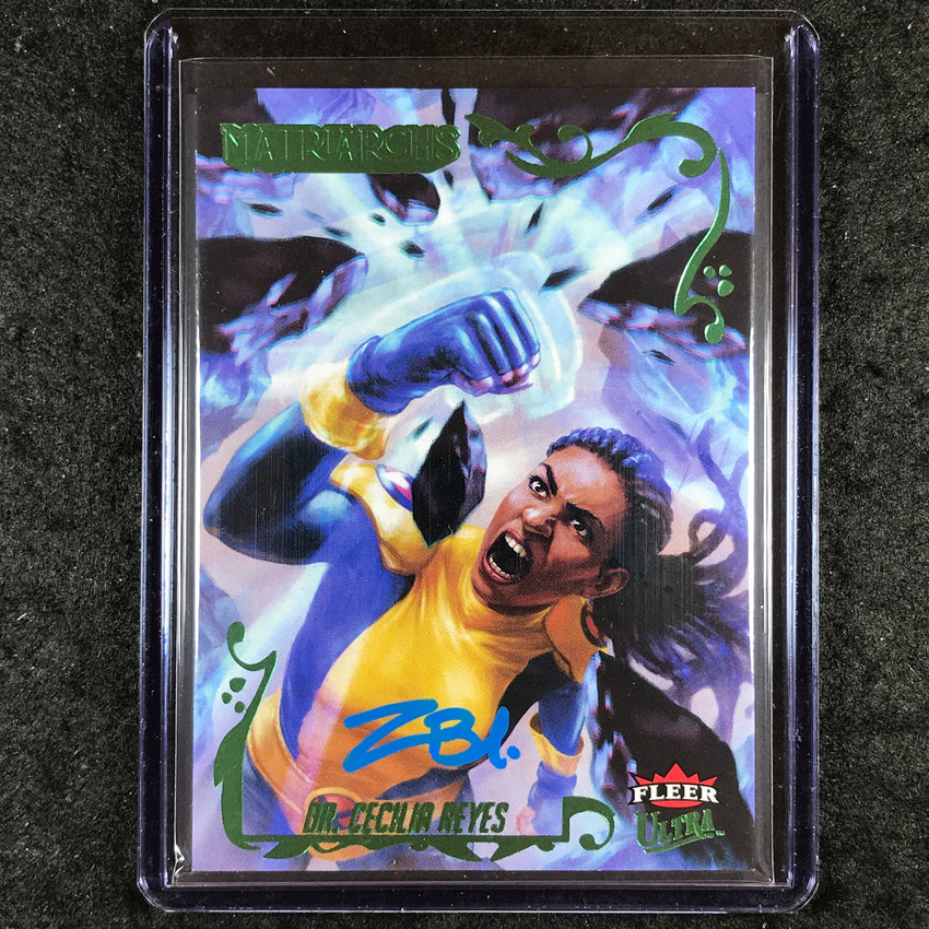 2024 Matriarchs of Marvel DR. CECILIA REYES ZOE BADINI Green Foil Auto 58/80 #90