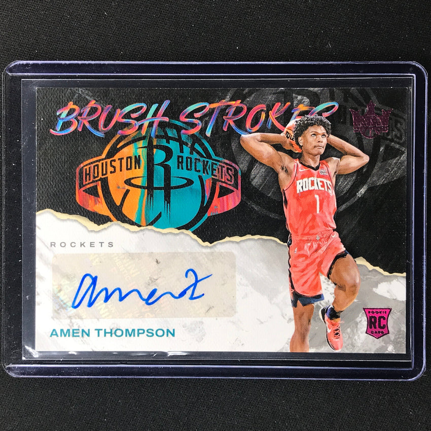 2023-24 Court Kings Amen Thompson Brush Strokes Rookie Auto Pink 6/8