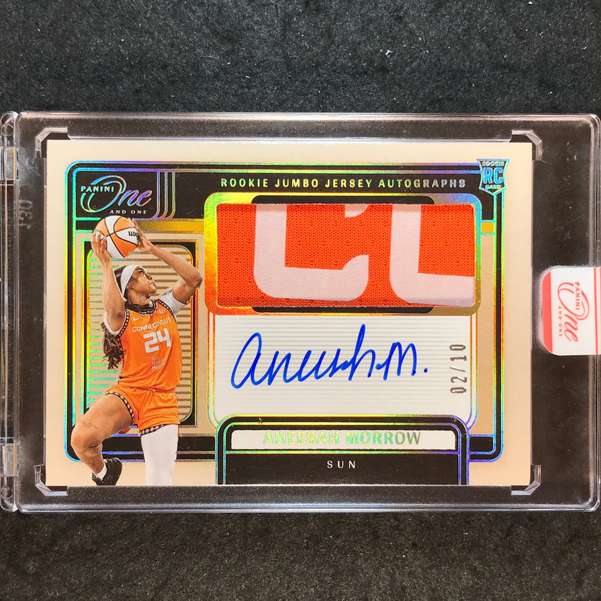 2025 One and One WNBA ANEESAH MORROW Rookie Jumbo Jersey Patch Auto Gold 2/10