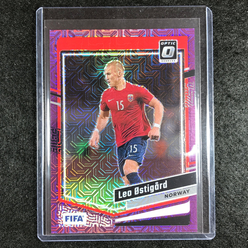 2023-24 Donruss Soccer LEO OSTIGARD Optic Purple Mojo 11/25