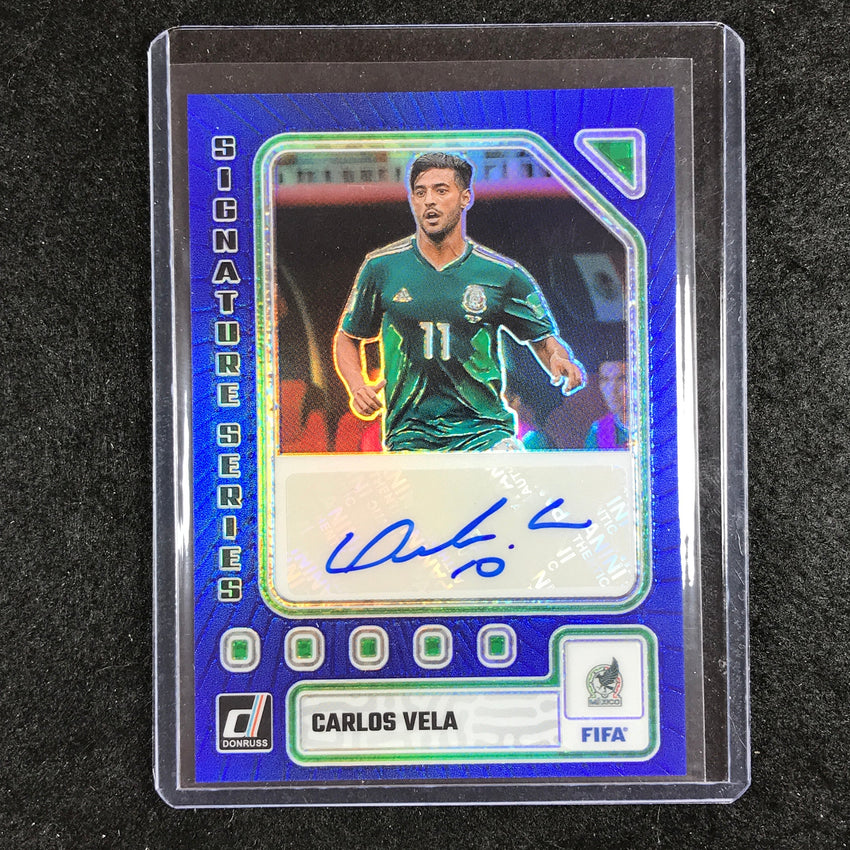 2023-24 Donruss Soccer CARLOS VELA Signature Series Auto Blue 73/99
