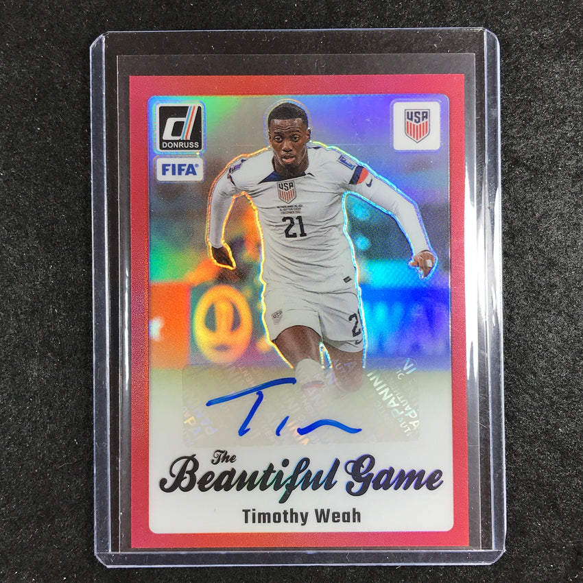 2023-24 Donruss Soccer TIMOTHY WEAH The Beautiful Game Auto Red 35/49