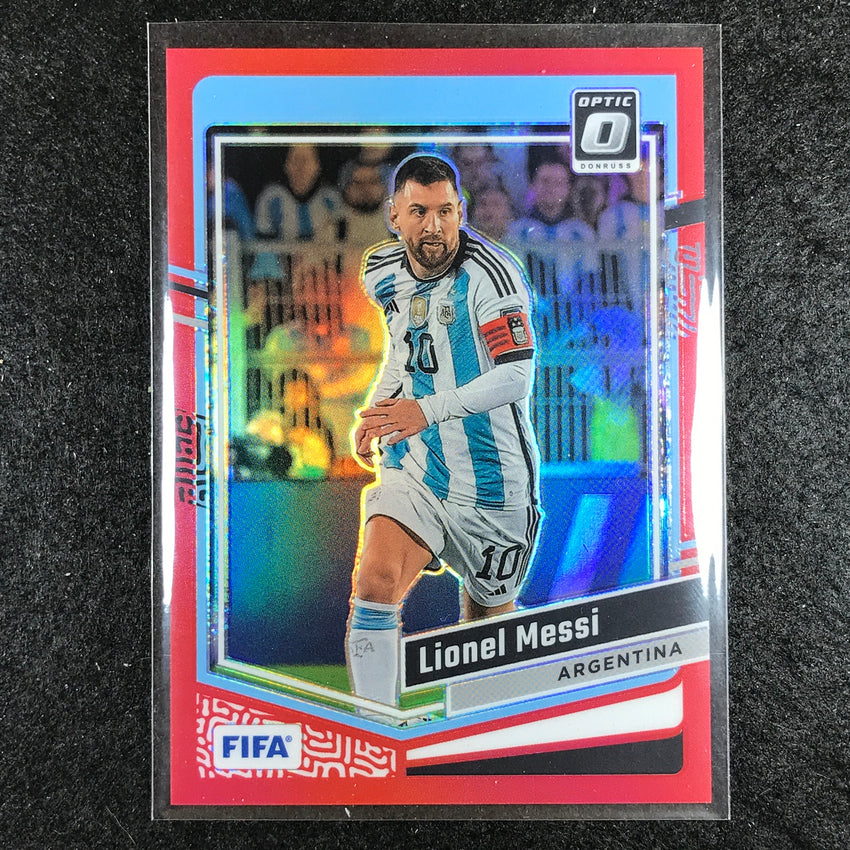 2023-24 Donruss Soccer LIONEL MESSI Optic Red 113/299 No. 1