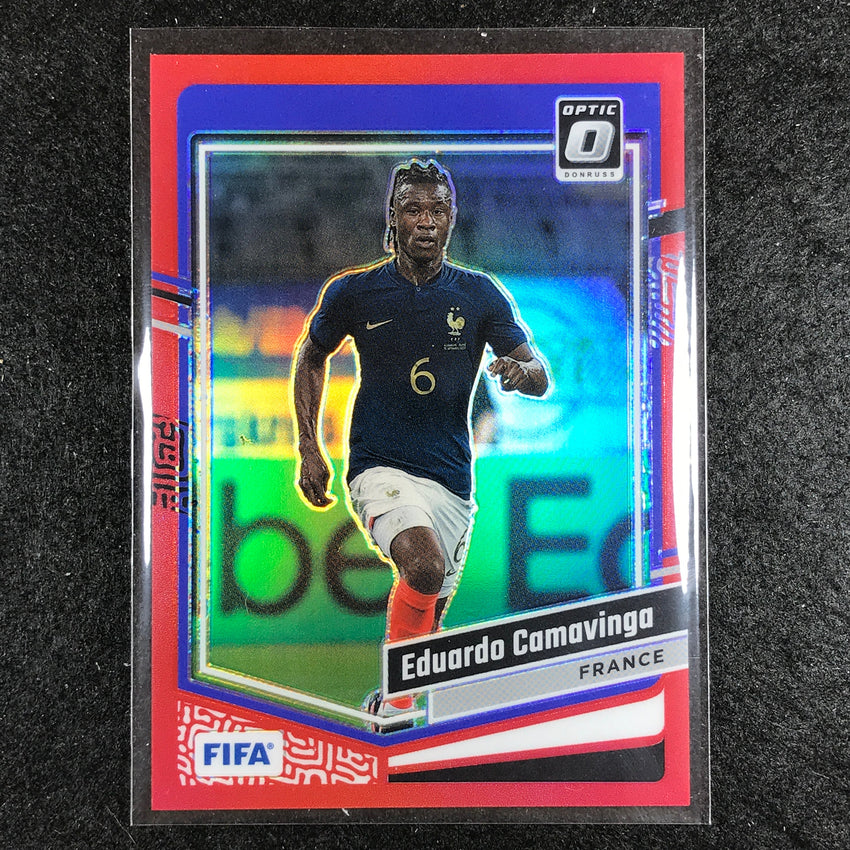 2023-24 Donruss Soccer EDUARDO CAMAVINGA Optic Red 158/299 #21