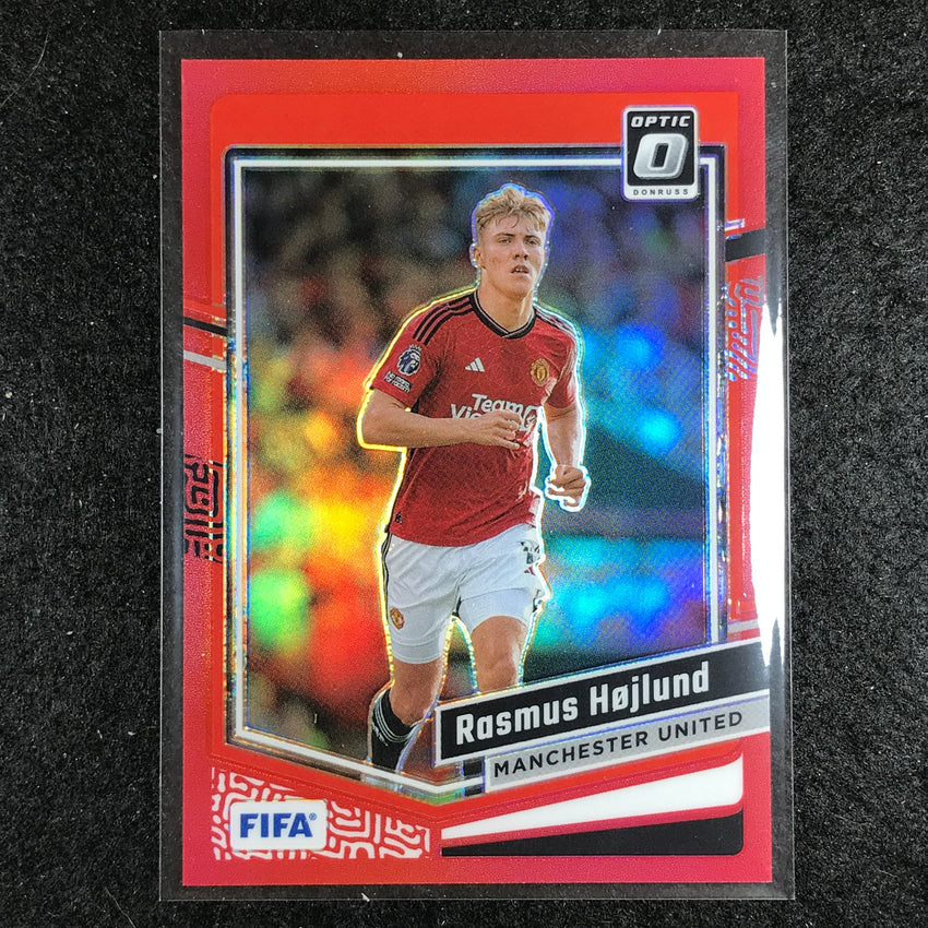 2023-24 Donruss Soccer RASMUS HOJLUND Optic Red 290/299 No. 94-Cherry Collectables