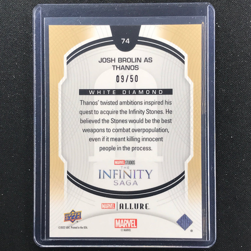 2022 Marvel Allure Josh Brolin As Thanos White Diamond 9/50 No 74