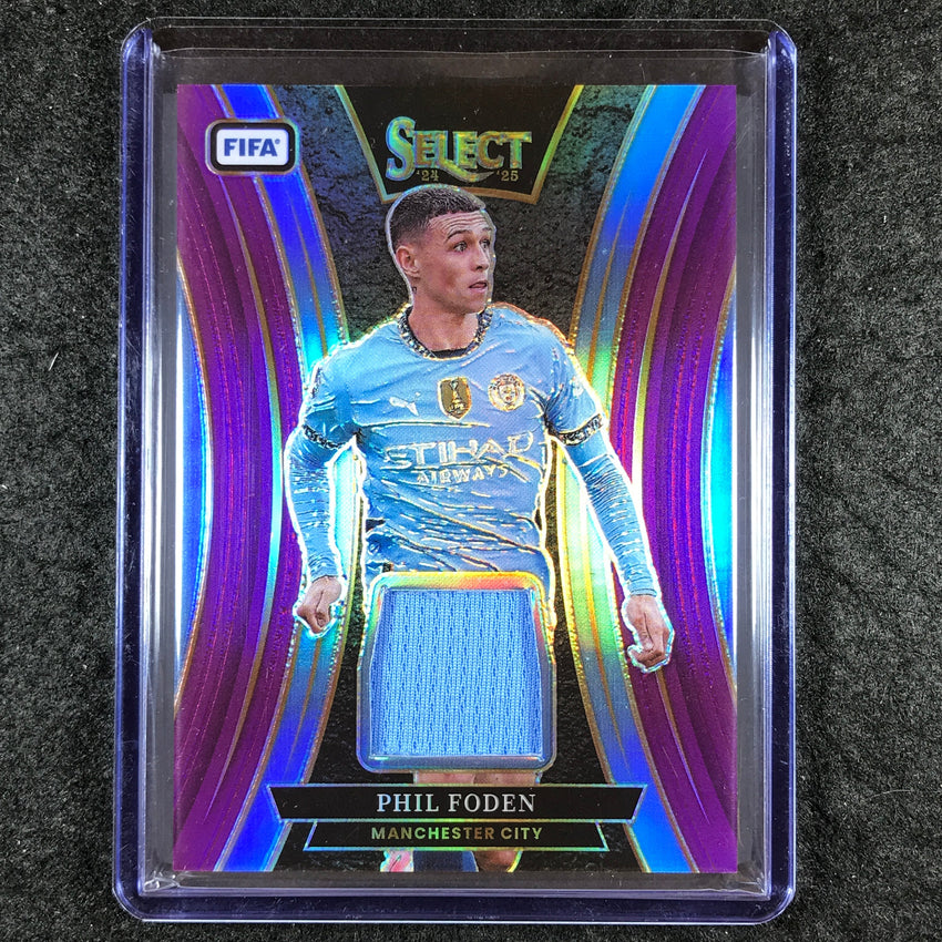 2024-25 Select FIFA PHIL FODEN Select Memorabilia Jersey Relic Purple 12/49