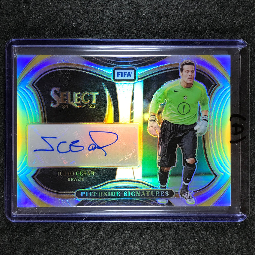 2024-25 Select FIFA JULIO CESAR Pitchside Signatures Auto Silver Prizm #JC (A)