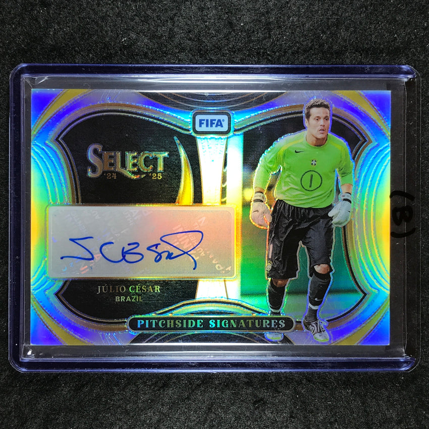 2024-25 Select FIFA JULIO CESAR Pitchside Signatures Auto Silver Prizm #JC (B)