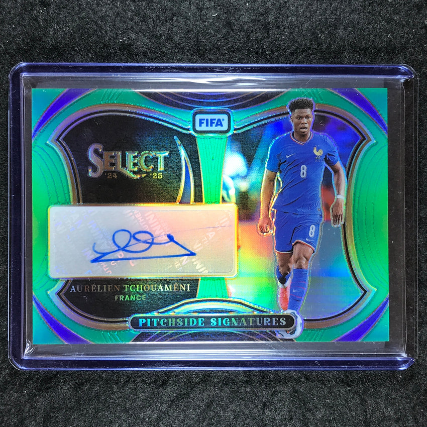2024-25 Select FIFA AURELIEN TCHOUAMENI Pitchside Signatures Auto Green 4/5
