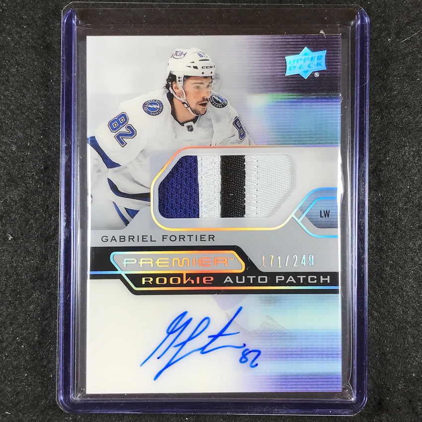 2021-22 Premier Hockey GABRIEL FORTIER Acetate Rookie Patch Auto 171/249