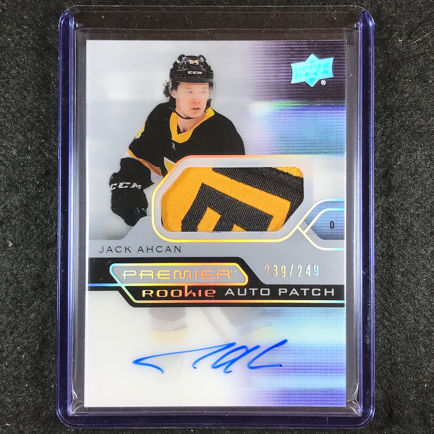 2021-22 Premier Hockey JACK AHCAN Acetate Rookie Patch Auto 239/249