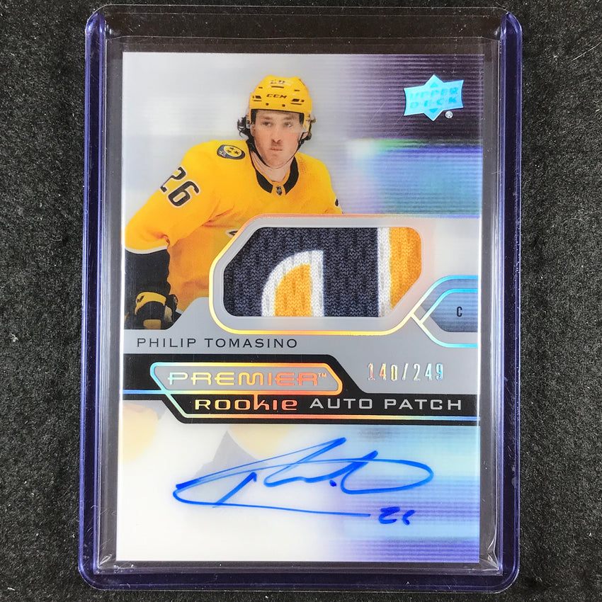 2021-22 Premier Hockey PHILIP TOMASINO Acetate Rookie Patch Auto 140/249