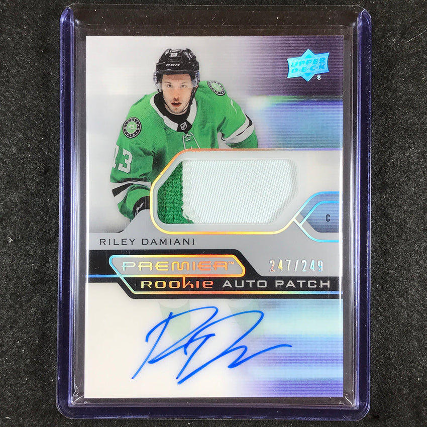 2021-22 Premier Hockey RILEY DAMIANI Acetate Rookie Patch Auto 247/249