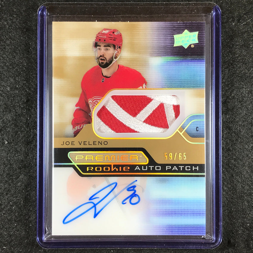2021-22 Premier Hockey JOE VELENO Acetate Rookie Patch Auto Gold 59/65