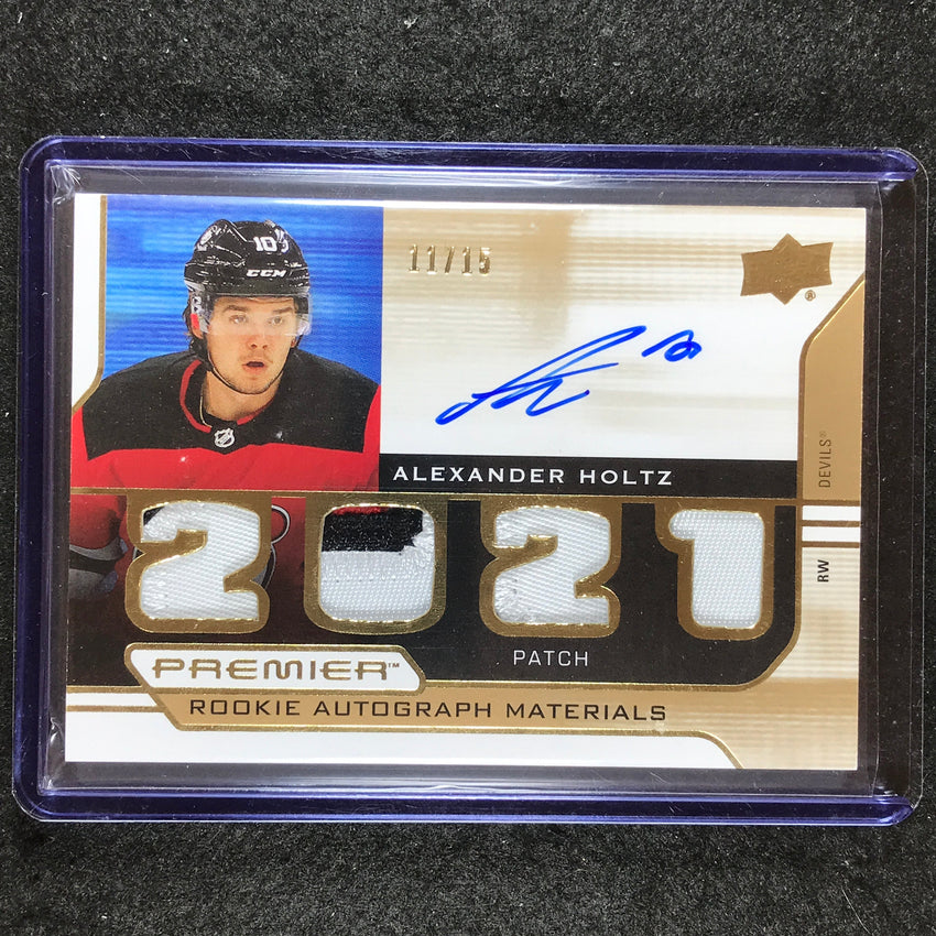 2021-22 Premier Hockey ALEXANDER HOLTZ 2021 Premier Rookie Patch Auto 11/15