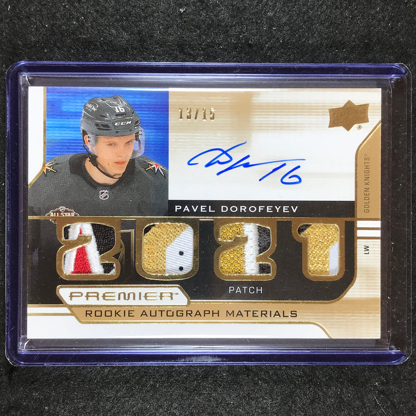 2021-22 Premier Hockey PAVEL DOROFEYEV 2021 Premier Rookie Patch Auto 13/15