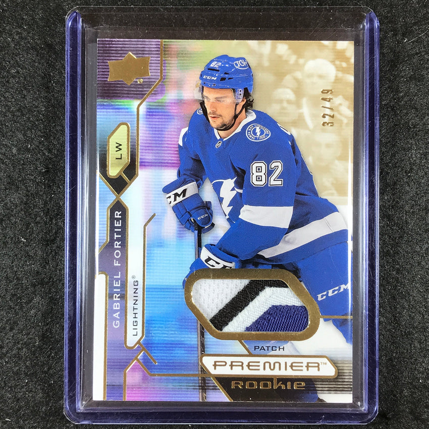 2021-22 Premier Hockey GABRIEL FORTIER Rookie Premium Memorabilia Patch 32/49