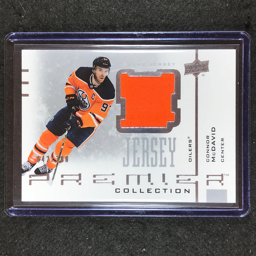 2021-22 Premier Hockey CONNOR MCDAVID 20th Anniversary Jersey Relic 42/300