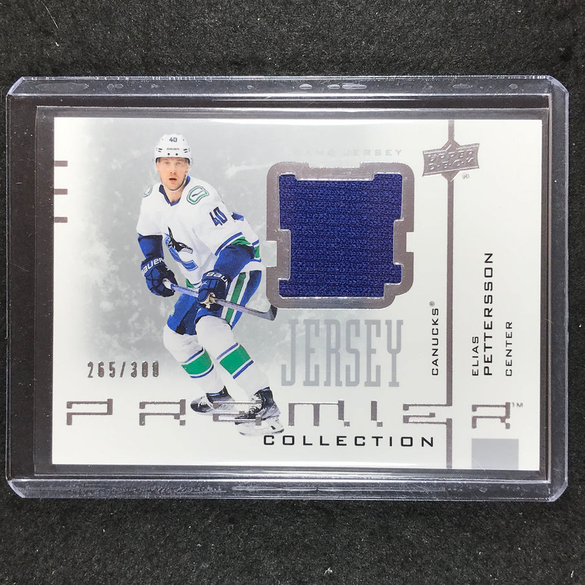 2021-22 Premier Hockey ELIAS PETTERSSON 20th Anniversary Jersey Relic 265/300