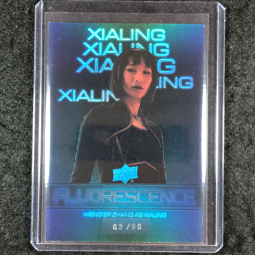 2024 Marvel Studios Series 2 MENG'ER ZHANG AS XIALING Fluorescence Blue 3/50 #38
