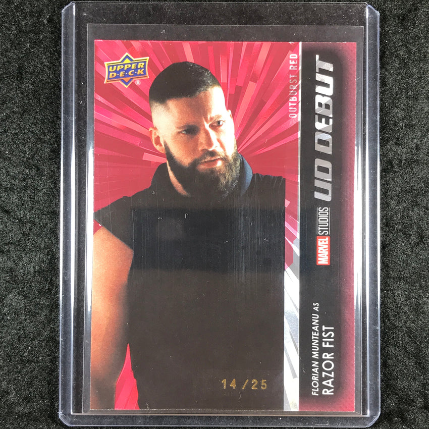 2024 Marvel Studios Series 2 FLORIAN MUNTEANU RAZOR FIST Outburst Red 14/25 #237