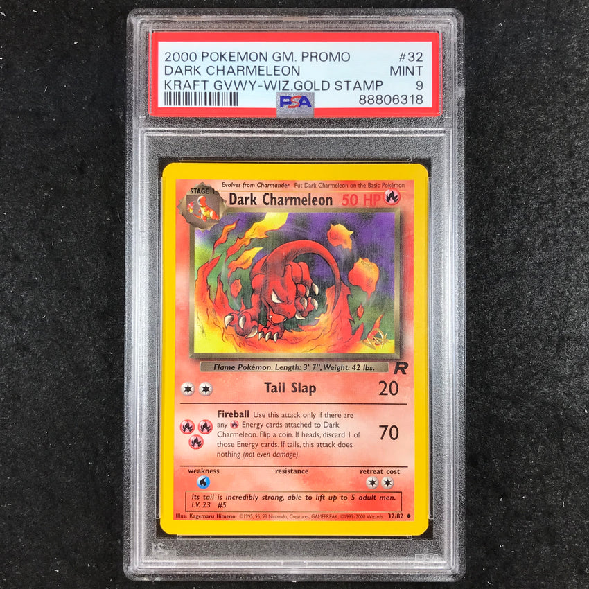 PSA 9 Dark Charmeleon - 32/82 - WotC Wizards Stamp Promo Pokemon 318-Cherry Collectables
