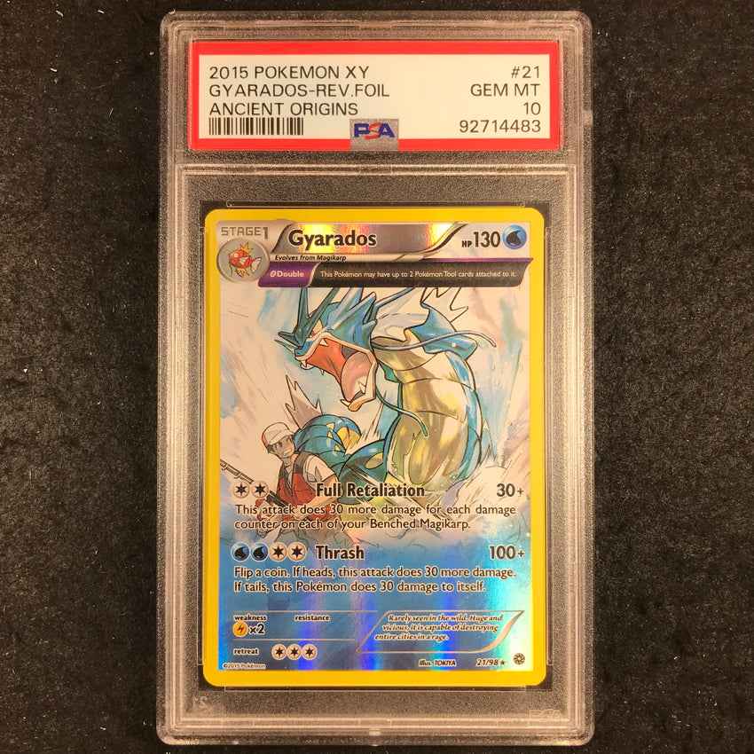 PSA 10 Gyarados - 21/98 - Reverse Holo Pokemon XY Ancient Origins 483-Cherry Collectables