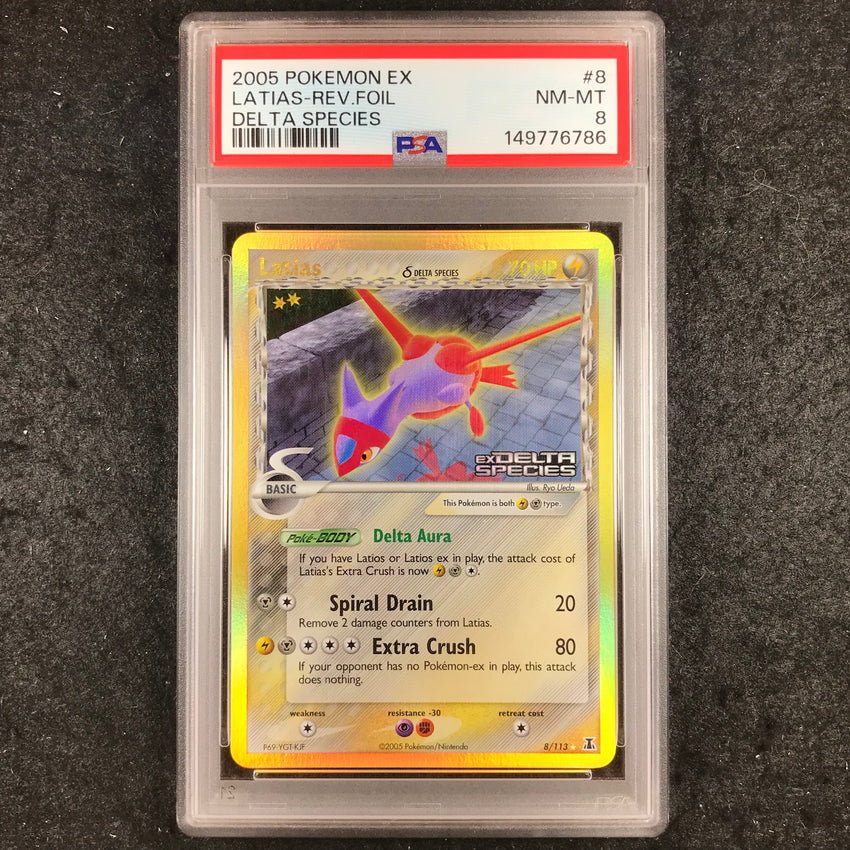 PSA 8 Latias - 8/113 - Reverse Holo Pokemon EX Delta Species 786-Cherry Collectables
