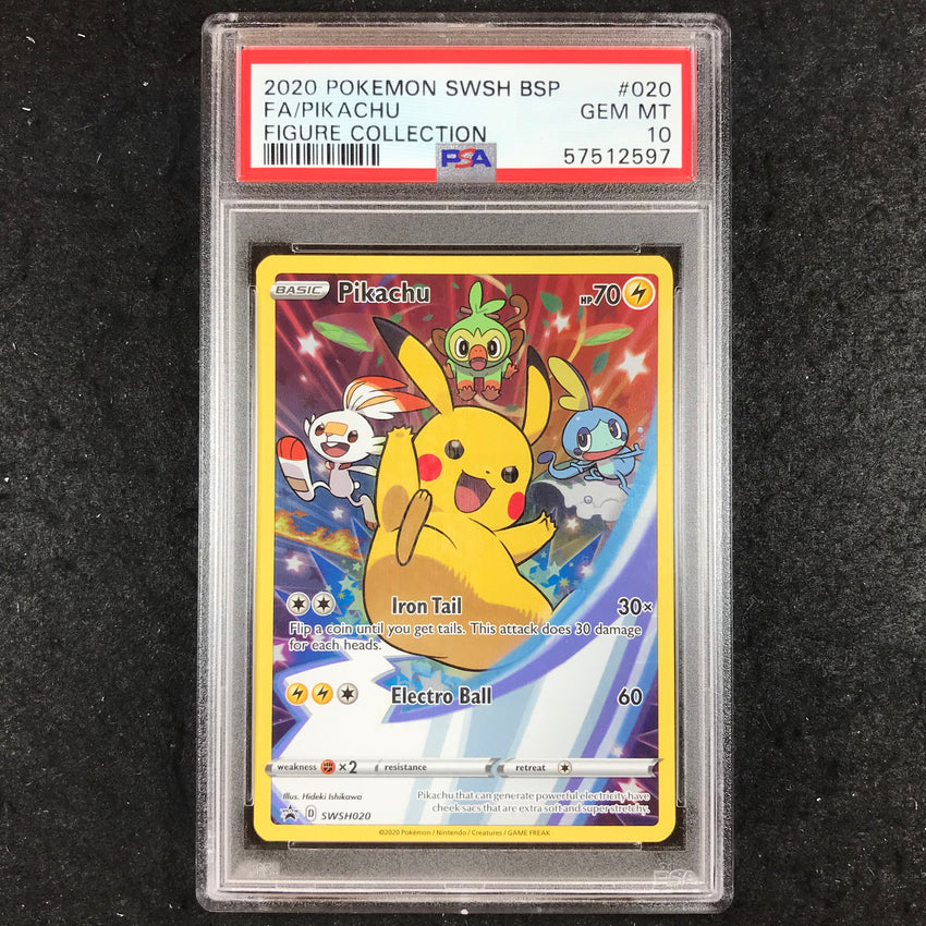 PSA 10 Pikachu - SWSH020 - Figure Collection Pokemon Black Star Promo 597-Cherry Collectables