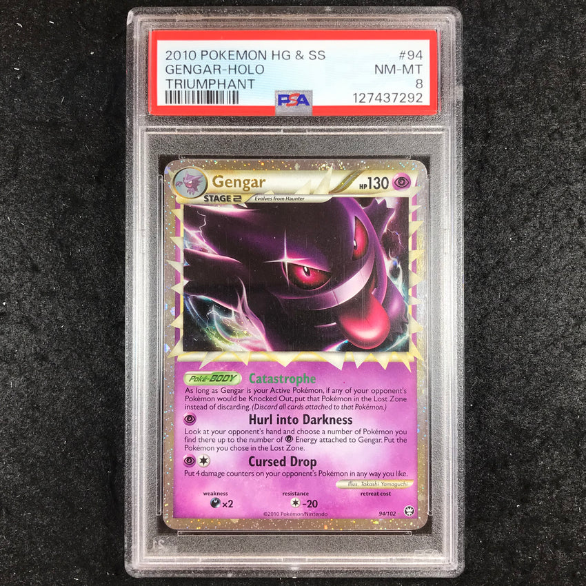 PSA 8 Gengar Prime - 94/102 -Pokemon Heartgold & Soulsilver Triumphant 292-Cherry Collectables