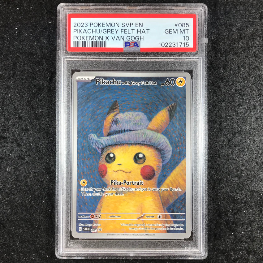 PSA 10 Pikachu with Grey Felt Hat - SVP 085 - Pokemon X Van Gogh Black Star 715-Cherry Collectables