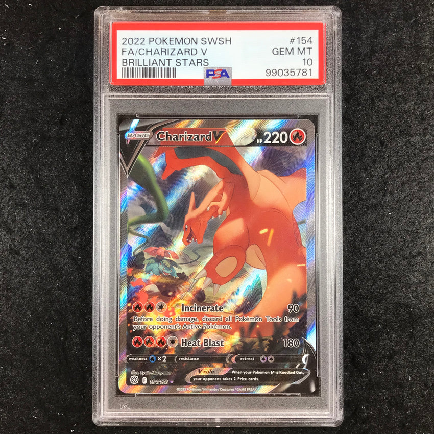 PSA 10 Charizard V - 154/172 - Alternate Art Pokemon Brilliant Stars 781-Cherry Collectables