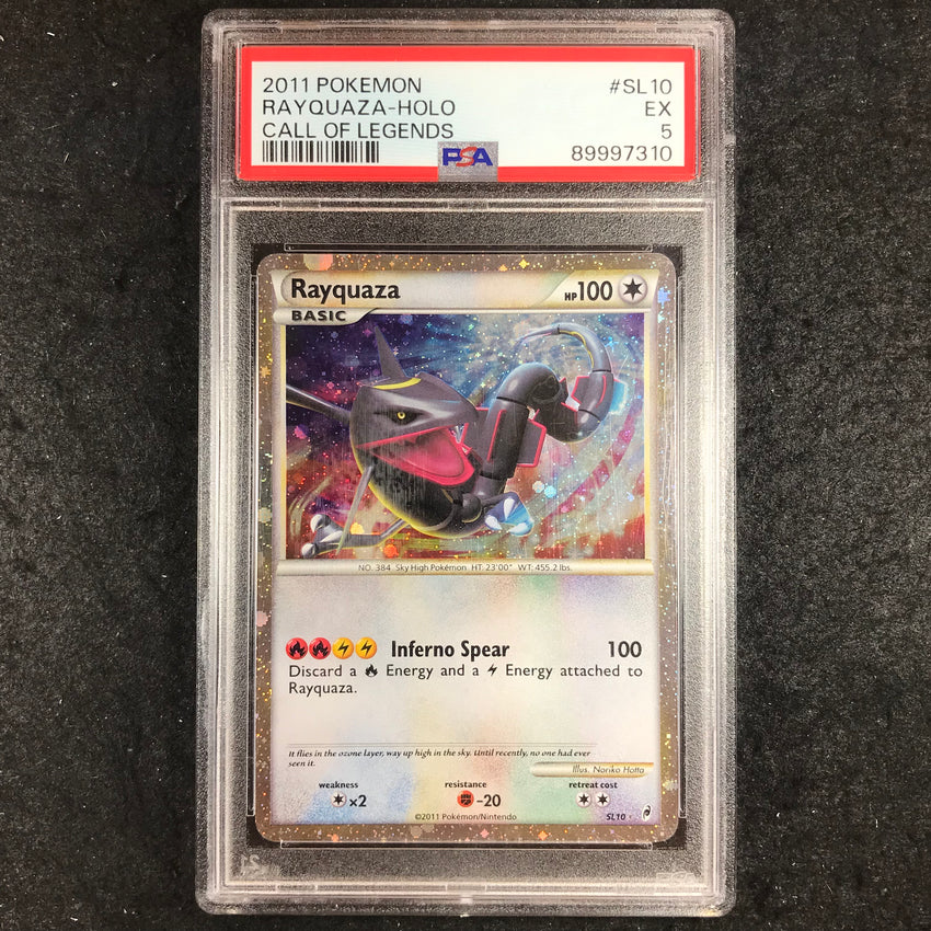 PSA 5 Rayquaza - SL10 - Shiny Holo Rare Pokemon Call of Legends 310-Cherry Collectables