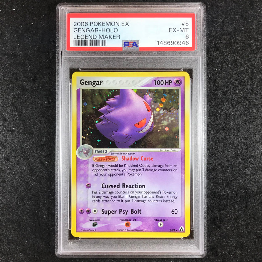 PSA 6 Gengar - 5/92 - Holo Rare Pokemon EX Legend Maker 946-Cherry Collectables