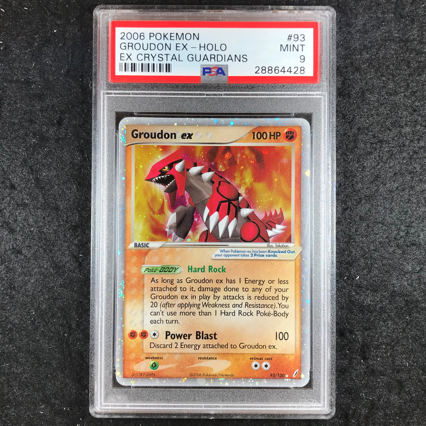PSA 9 Groudon ex - 93/100 - Holo Rare Pokemon 2006 EX Crystal Guardians 428-Cherry Collectables