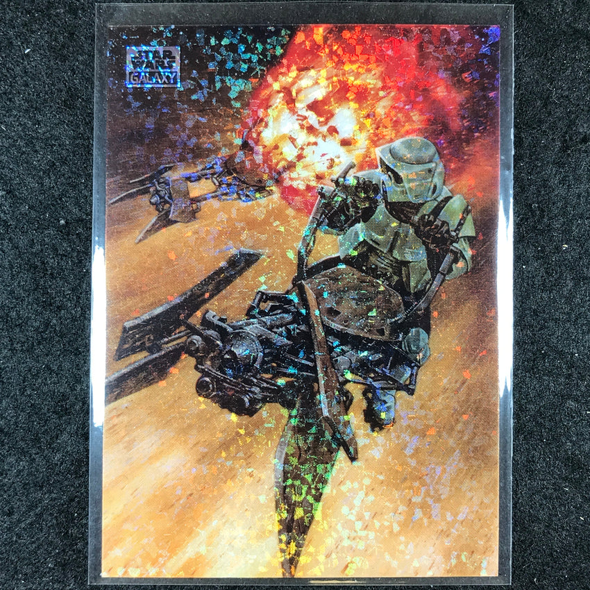 2024 Star Wars Chrome Galaxy BIKER SCOUT DOWN Base Mini Diamond Refractor #38