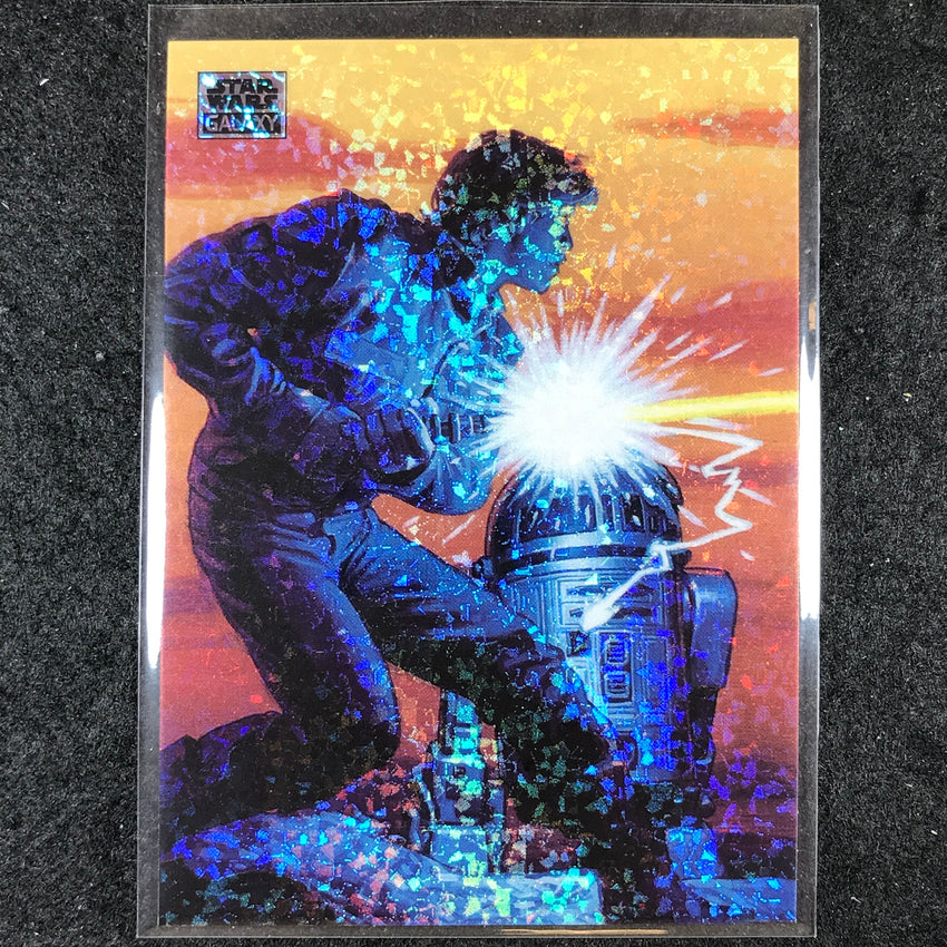 2024 Star Wars Chrome Galaxy LUKE SKYWALKER AND R2-D2 Mini Diamond Refractor #50