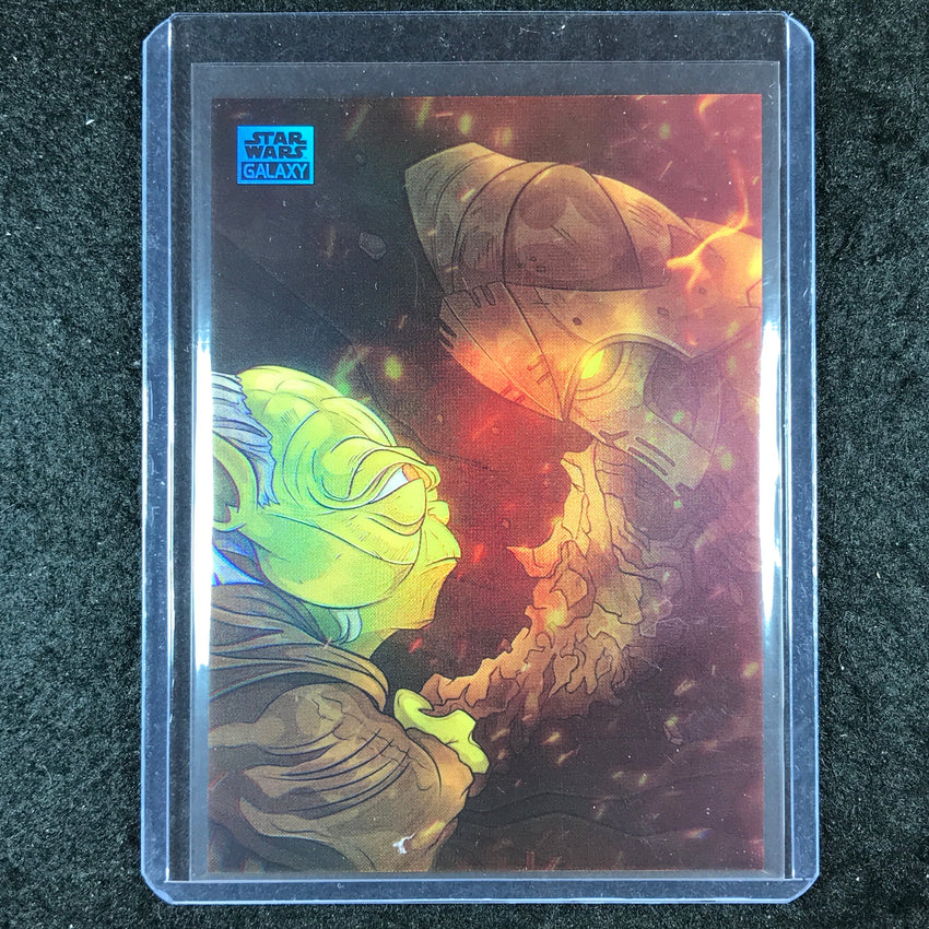 2024 Star Wars Chrome Galaxy YODA MEETS DARTH BANE Art of the Sith Aqua 49/199