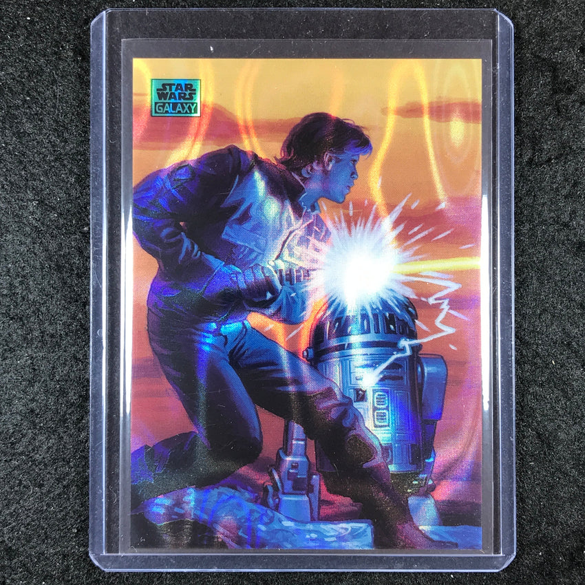 2024 Star Wars Chrome Galaxy LUKE SKYWALKER AND R2-D2 Base Aqua Lava 99/175 #50