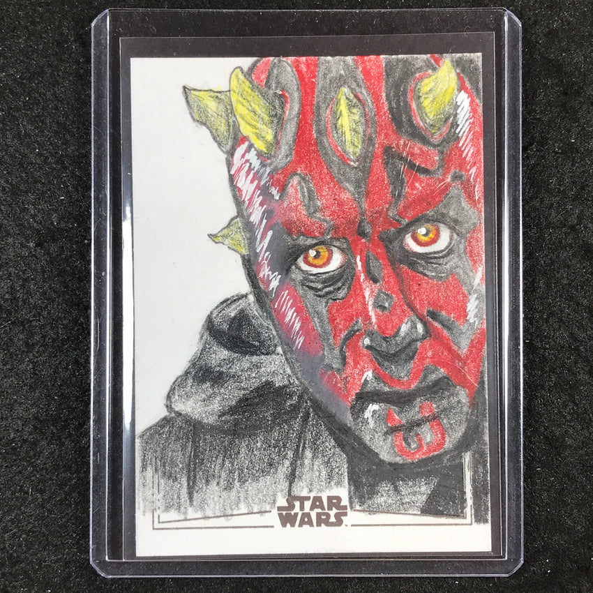 2024 Star Wars Chrome Galaxy DARTH MAUL Artist Sketch Silver Foil 1/1 JAMES BOYD
