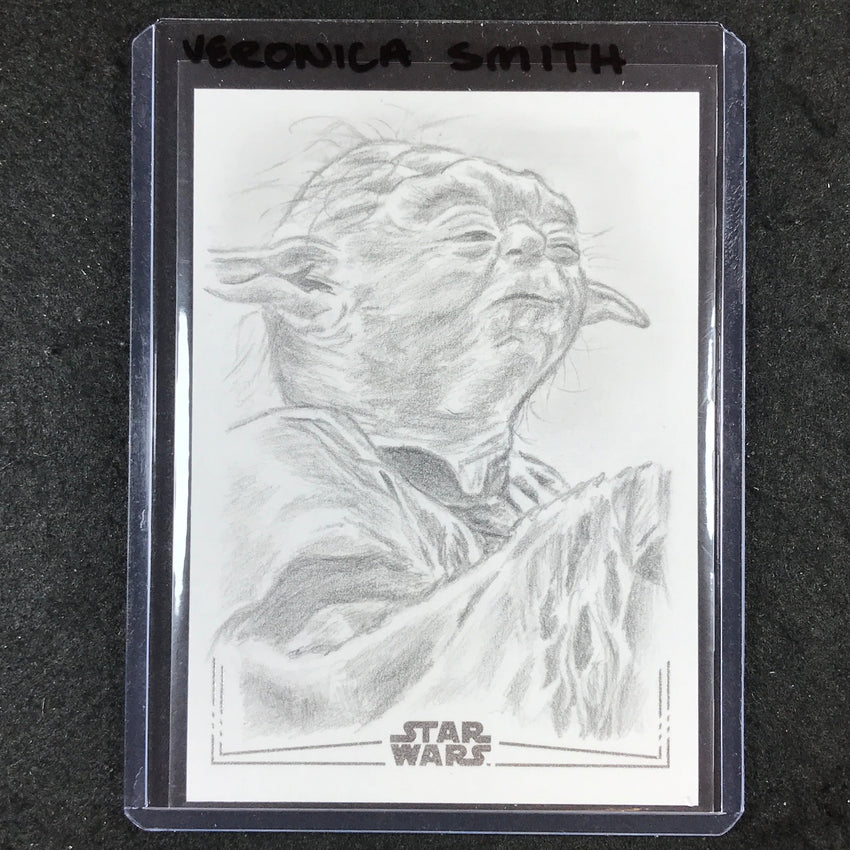 2024 Star Wars Chrome Galaxy YODA Artist Sketch Silver Foil 1/1 VERONICA SMITH