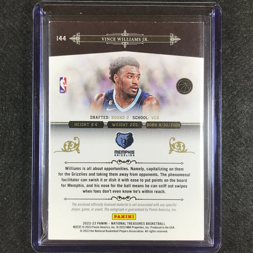 2022-23 National Treasures Vince Williams Jr. Retro 2010 Rookie Patch Auto 3/10