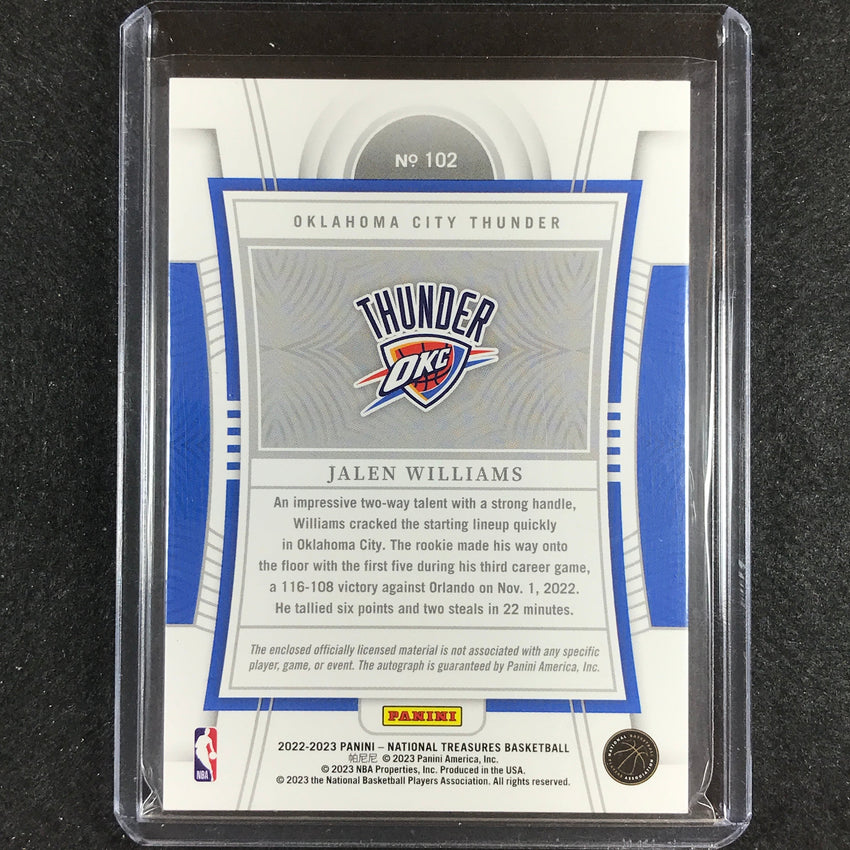 2022-23 National Treasures Jalen Williams Rookie Patch Auto 23/99