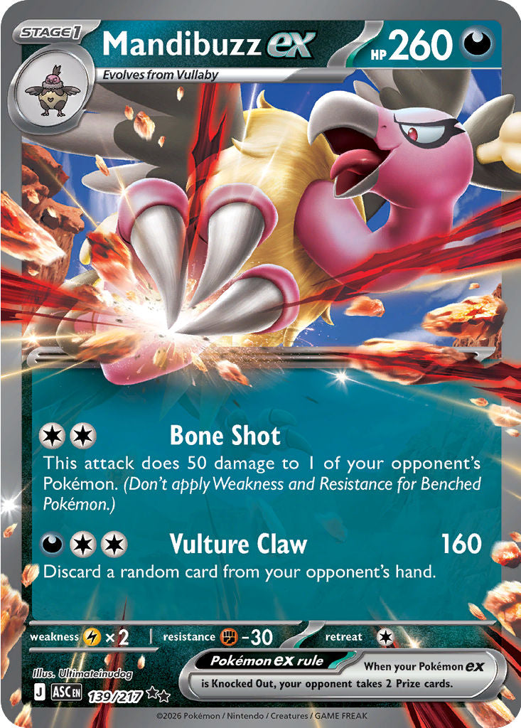 Mandibuzz ex - ( 139 ) - Double Rare - Pokemon ME Ascended Heroes