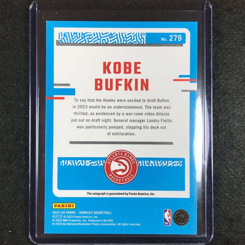 2023-24 Donruss Kobe Bufkin Rated Rookie Auto Choice Black 1/1