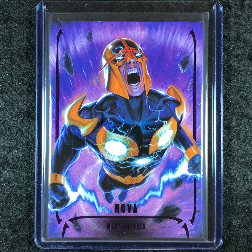 2024 Marvel Masterpieces Nahuel Grego NOVA Base Epic Purple 192/199 #56